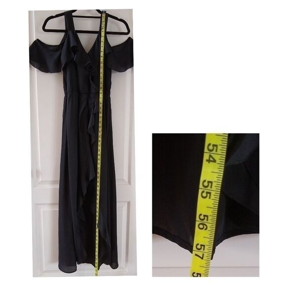 XOXO Ruffled Hi-Low Maxi Col Shoulder Dress - Medium - Picture 7 of 10